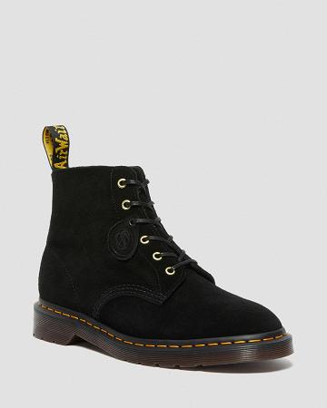 Black Men's Dr Martens 101 Suede Ankle Boots | CA 410LIS